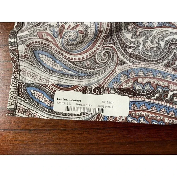 Panhandle Men's Polo Button Down XXL 100% Cotton Bohemian Long Sleeve paisley - Picture 6 of 13